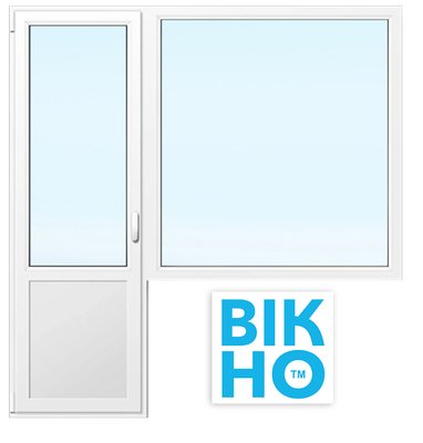 Металопластикові двері з вікном Kömmerling 70 (балконний блок) з поворотно-відкидною стулкою kom-p-09 фото